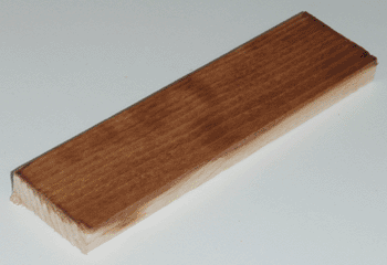 Boiled linseed oil coating on fir