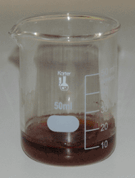 Iron acetate after three hours in air